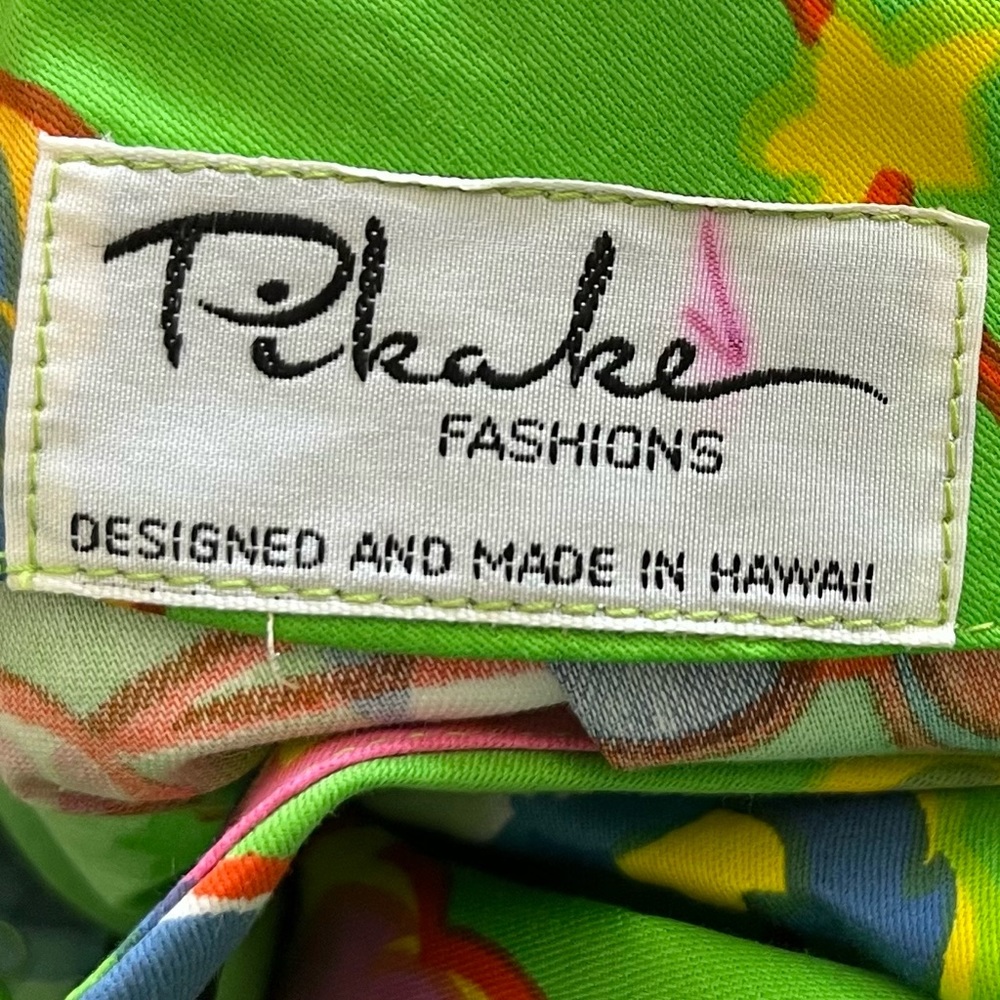PIKAKE FASHIONS VINTAGE HAWAIIAN MAXI DRESS SIZE LARGE ARTSY ART TO WEAR - Picture 4 of 12